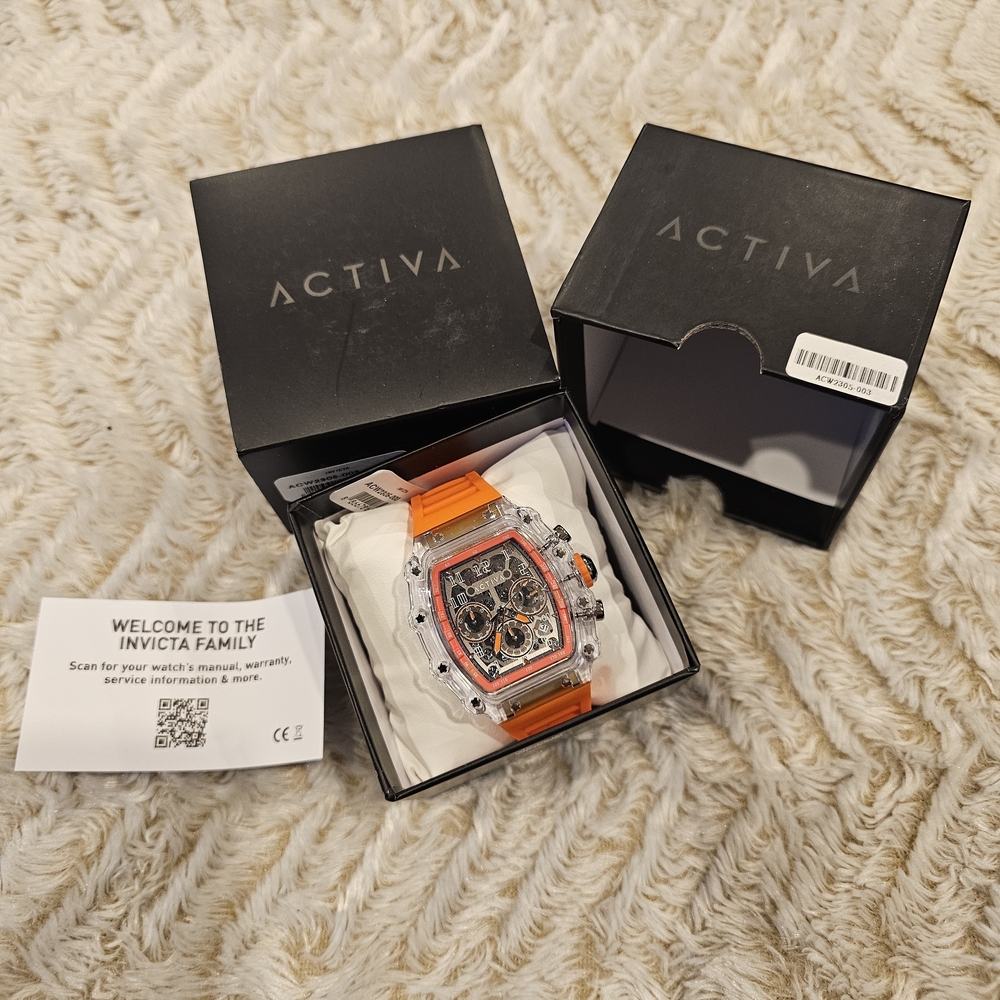 NWT Activa Orange and Silver Watch